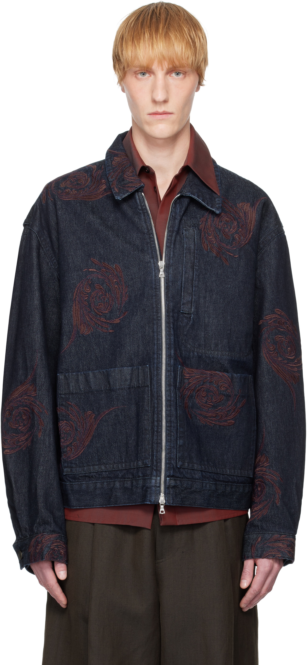 Dries Van Noten Men's Curtis Denim Shirt Jacket in Black