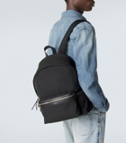 Saint Laurent City leather-trimmed canvas backpack