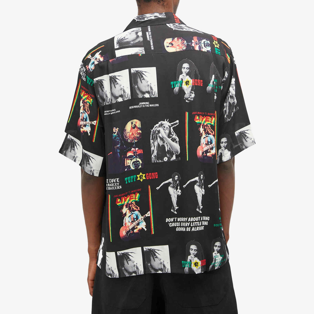 Wacko Maria Men's x Bob Marley Type-1 Hawaiian Shirt in Black