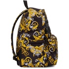 Versace Jeans Couture Black and Gold Barocco Logo Backpack