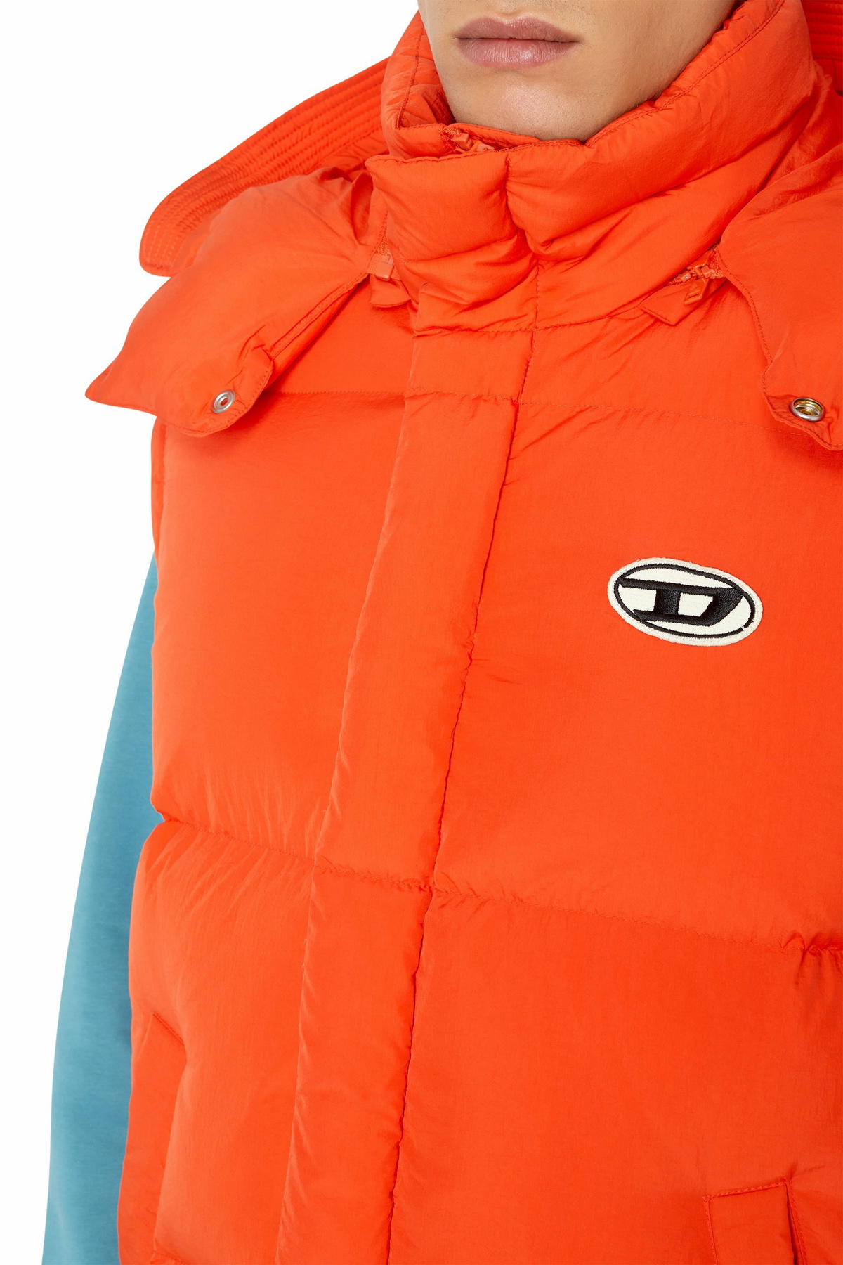 Diesel Polygiene Viral Off real down vest - Winter Jackets Mens in Orange