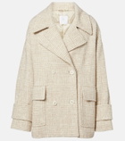 Eleventy Checked wool and alpaca-blend jacket