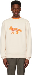 Maison Kitsuné Beige 'Café Kitsuné' Sweatshirt