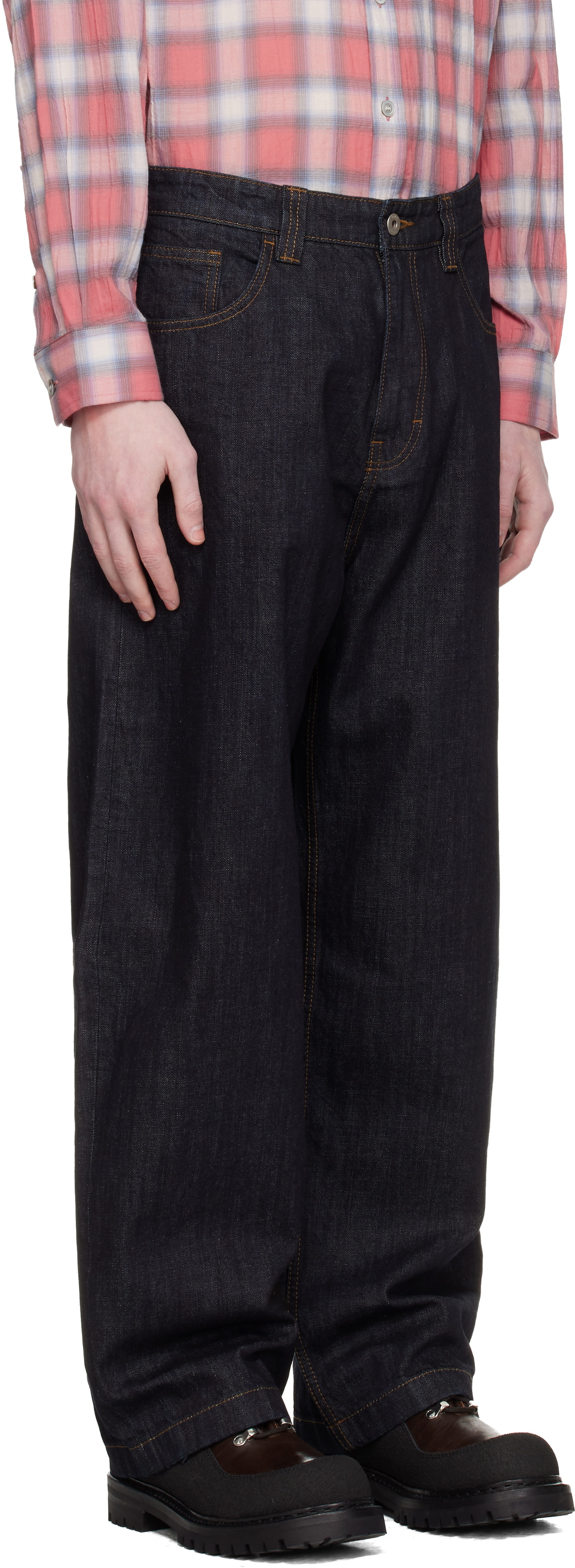 COOR Navy Washed Baggy Fit Jeans