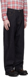 COOR Navy Washed Baggy Fit Jeans