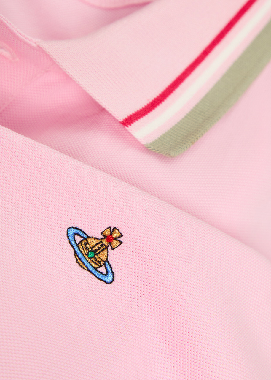 Vivienne Westwood Classic Logo Piqué Cotton Polo Shirt Peach
