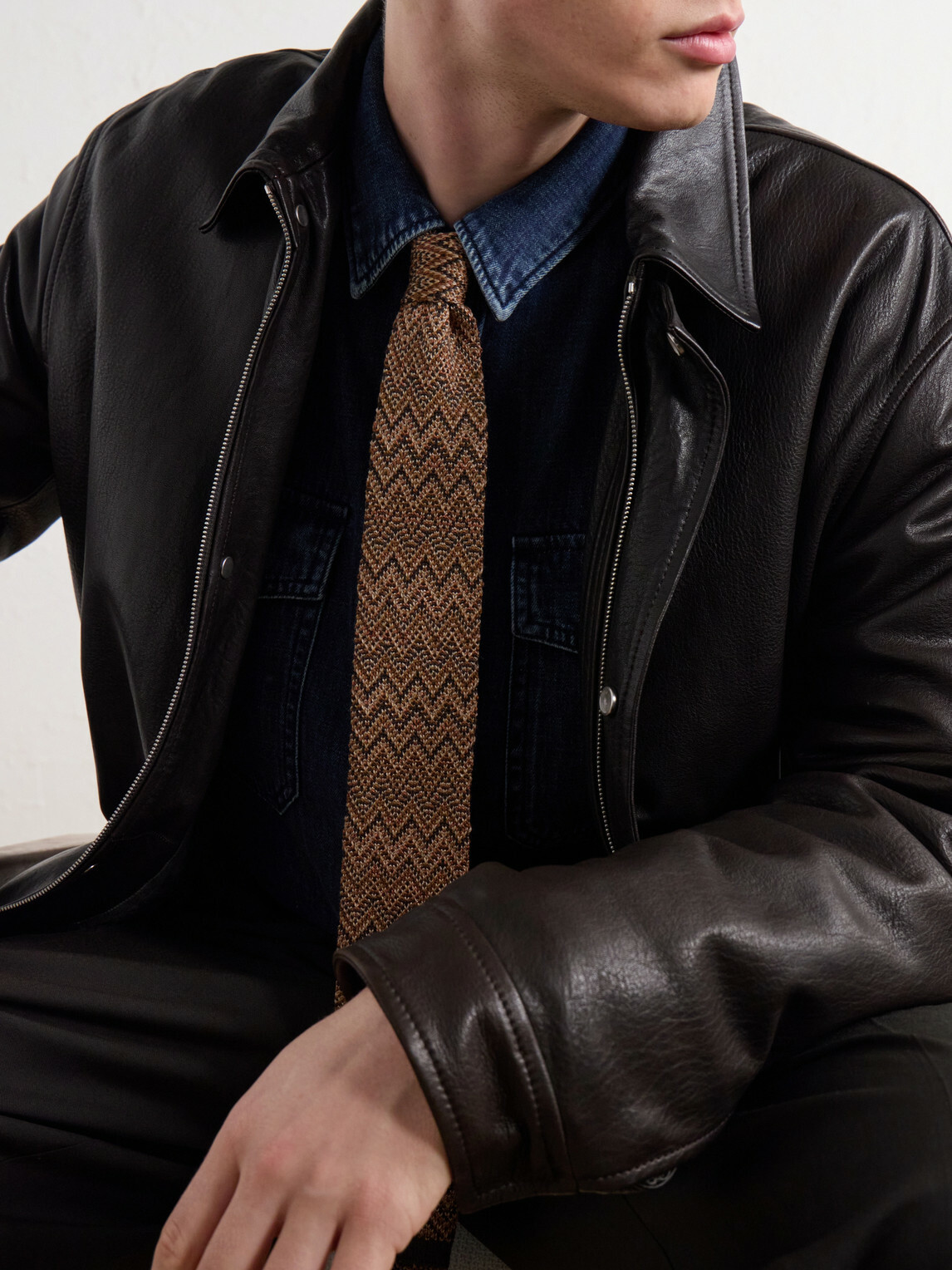 Missoni - Striped Crochet-Knit Wool And Silk-Blend Tie - Brown