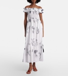 Poupette St Barth Suzanne shirred cotton muslin maxi dress
