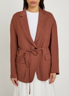 Brunello Cucinelli Tie-waist Twill Jacket Terracotta