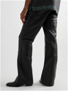 MANAAKI - Tahi Flared Leather Pants - Black