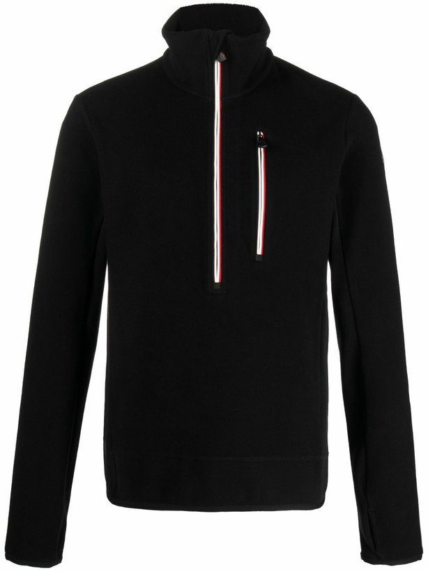 Photo: Moncler Grenoble Black Half-Zip Fleece Sweatshirt