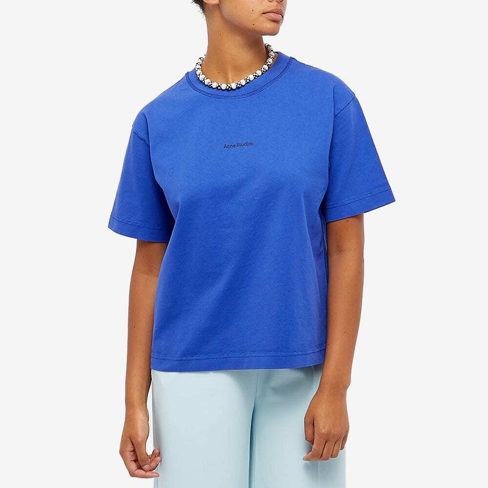 Acne Studios: Blue Logo Stamp T-Shirt