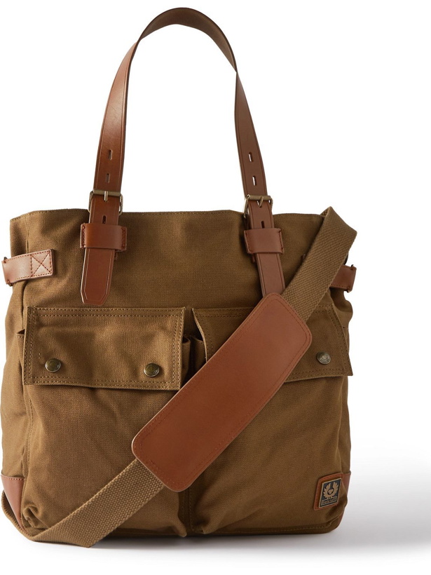 Photo: Belstaff - Touring Leather-Trimmed Canvas Tote Bag