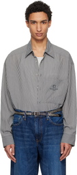 WOOYOUNGMI Black Stripe Over Size Shirt