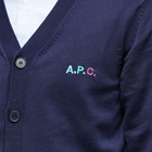 A.P.C. Men's Joseph Logo Cardigan in Dark Navy