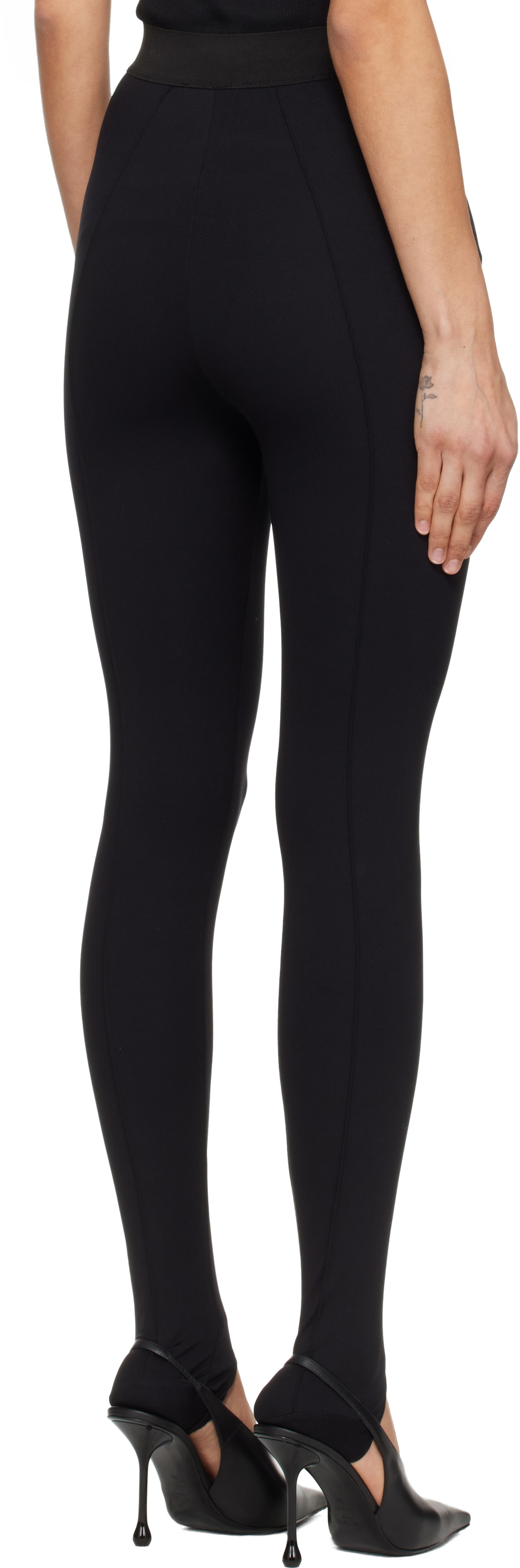 WARDROBE.NYC Black Opaque Stirrup Leggings