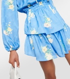LoveShackFancy Popover floral mini dress