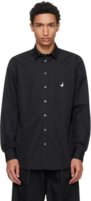 Photo: Moschino Black Embroidered Archive Goose Shirt