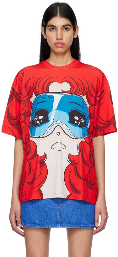 Photo: Pushbutton SSENSE Exclusive Red Goggle Girl T-Shirt