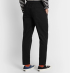 FOLK - Tapered Cotton-Twill Drawstring Trousers - Black