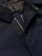 TOM FORD - Slim-Fit Leather-Trimmed Shell Down Coat - Blue