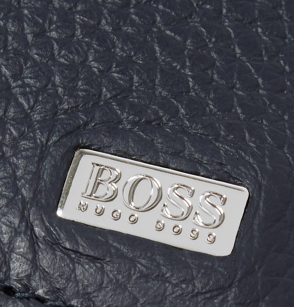 Boss Grained-leather Billfold Wallet Navy
