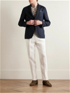 Etro - Slim-Fit Herringbone Linen Suit Jacket - Blue