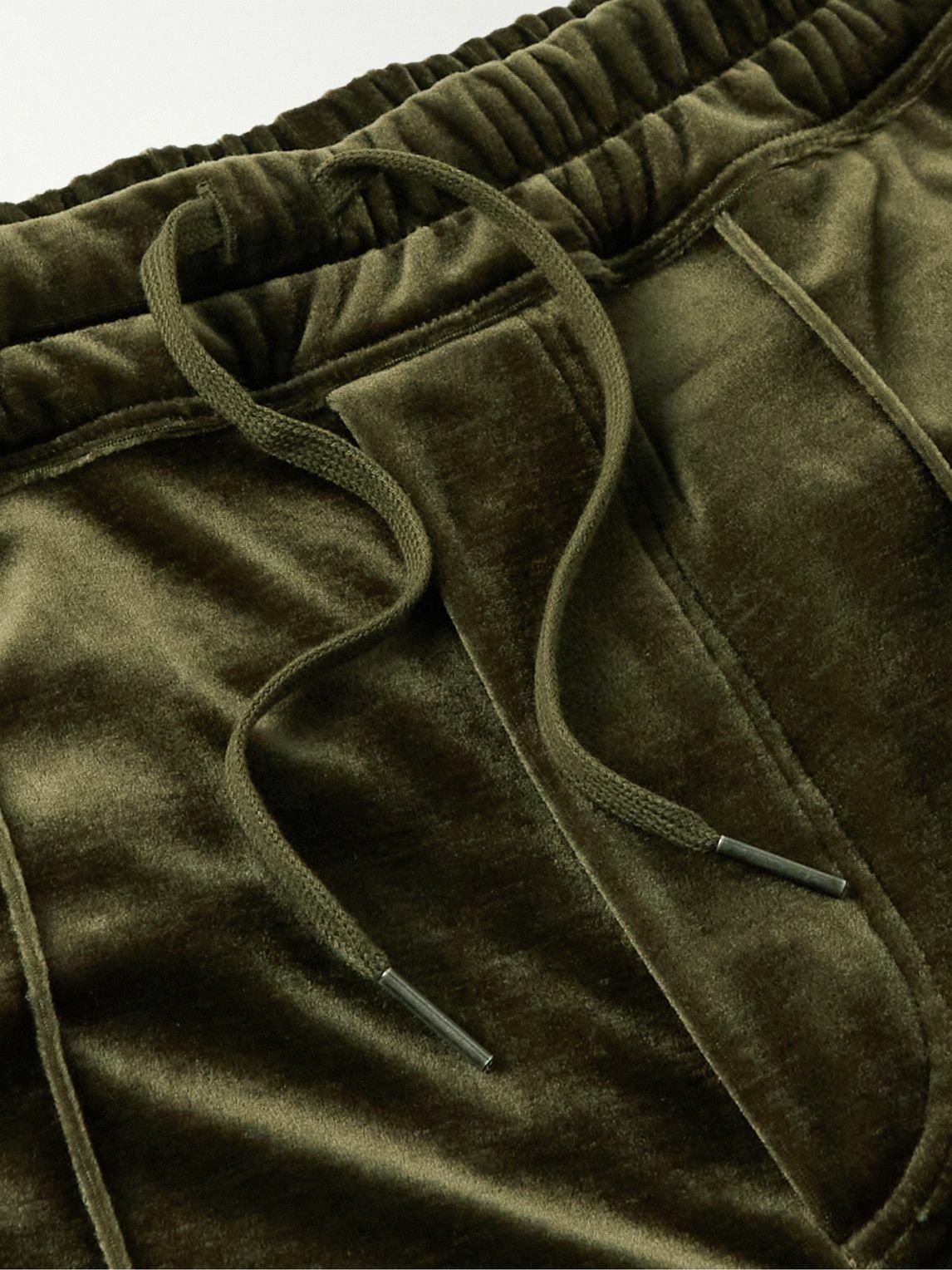 Solid Green Velvet Joggers