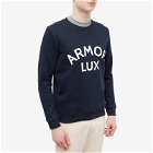 Armor-Lux Men's Organic Logo Crew Sweat in Navy