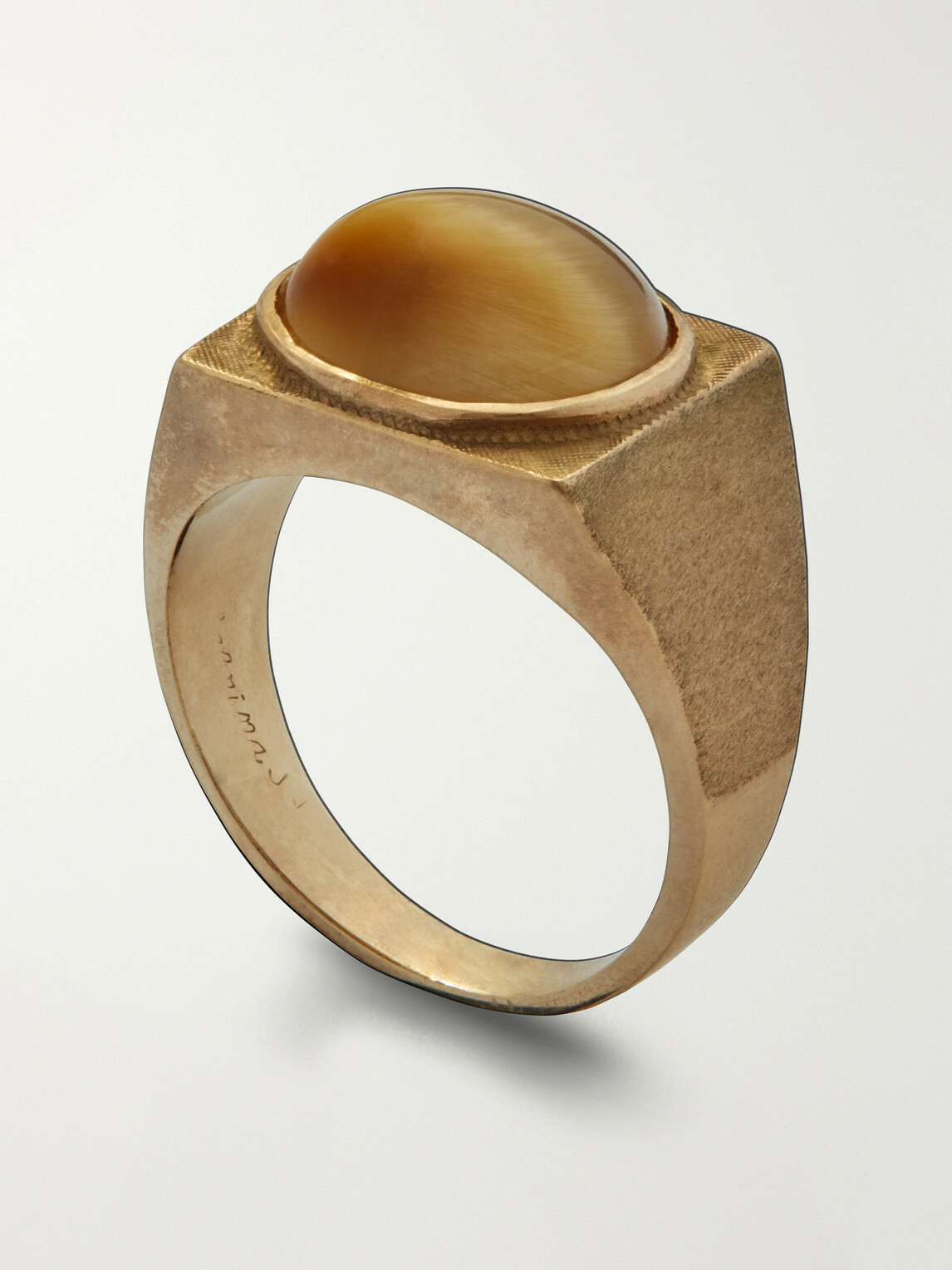 FOUNDWELL - Vintage 1970s 10-Karat Gold Tiger Eye Ring - Brown