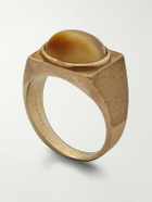 FOUNDWELL - Vintage 1970s 10-Karat Gold Tiger Eye Ring - Brown