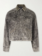KAPITAL - Hunter Drizzle Cotton-Velvet Blouson Jacket - Black