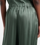 Asceno Isola pleated silk twill wide-leg pants