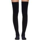 Sacai SSENSE Exclusive Navy Velvet Thigh-High Socks