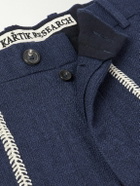 Kartik Research - Rabari Straight-Leg Embroidered Textured-Wool Trousers - Blue