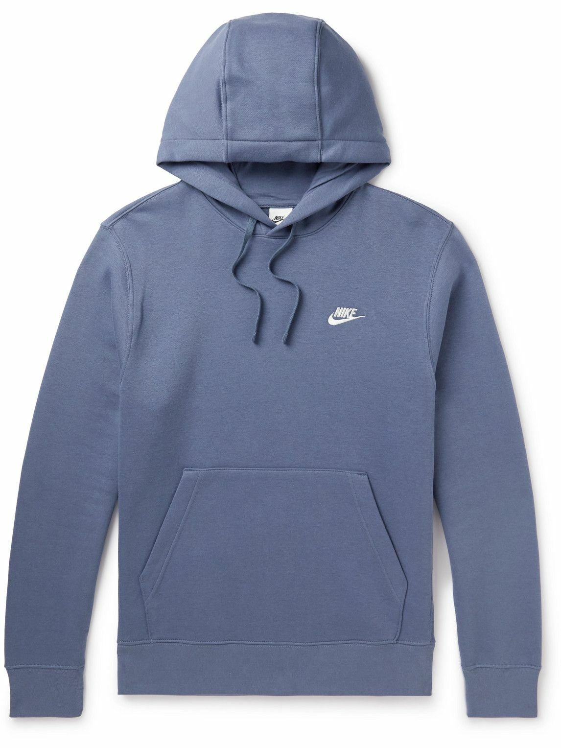 Nike - NSW Logo-Embroidered Cotton-Blend Jersey Hoodie - Blue Nike