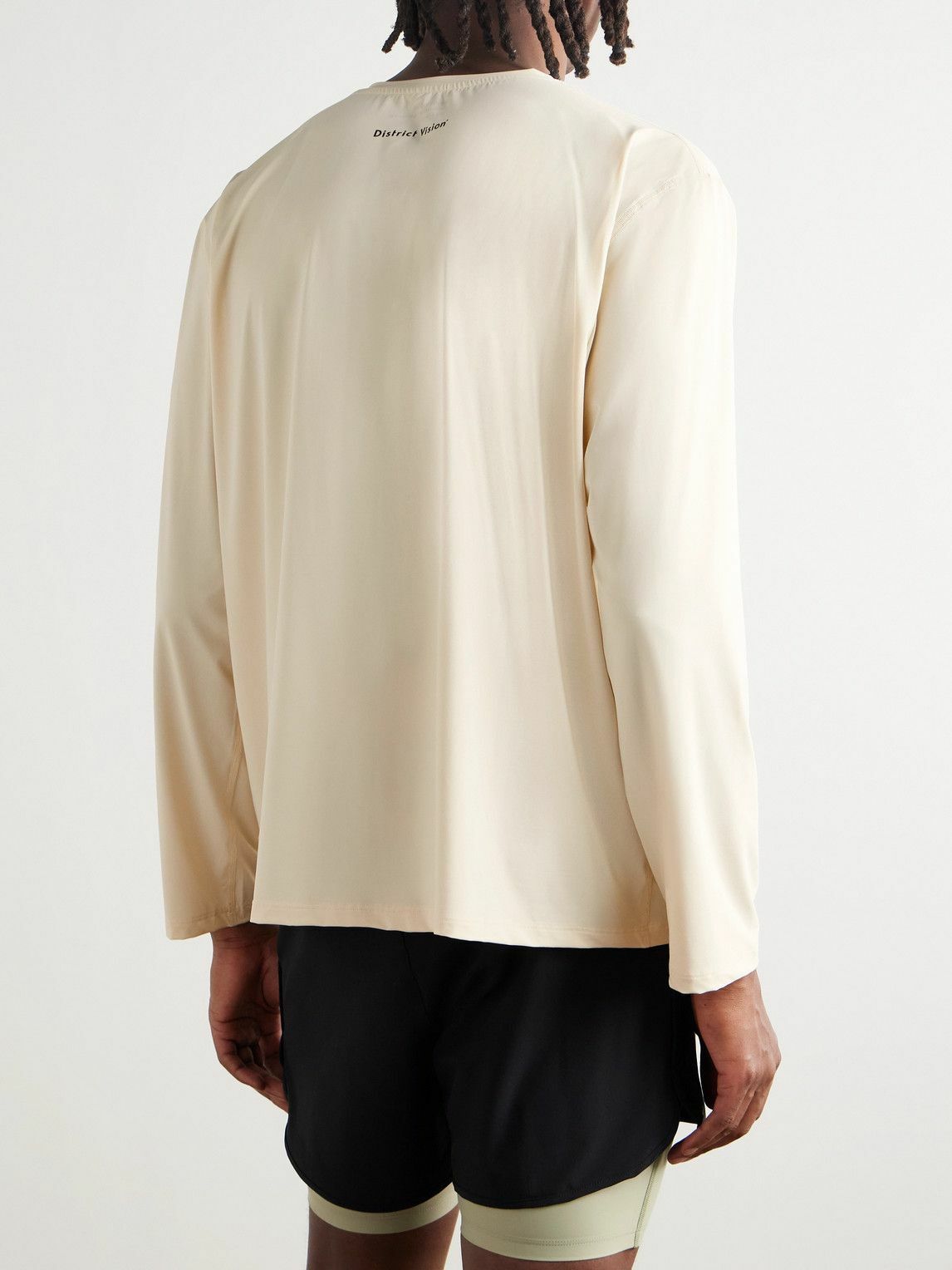DISTRICT VISION - Logo-Print Stretch-Jersey T-Shirt - Neutrals