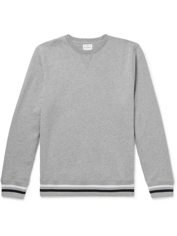 Photo: Kingsman - Striped Cotton and Cashmere-Blend Jersey Sweatshirt - Gray