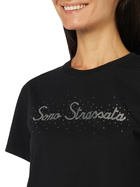 MC2 Saint Barth Woman Heavy Cotton T-shirt With Sono Strassata Rhinestones Print