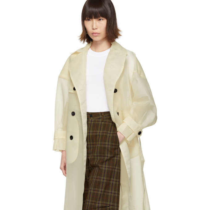 Enfold Beige Organdie Trench Coat Enfold