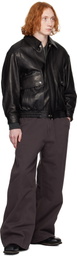 Dunst Black Oversized Vintage Leather Jacket