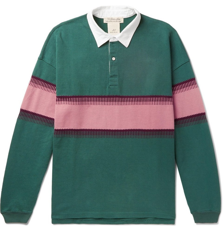 Photo: Remi Relief - Twill-Trimmed Striped Cotton-Jersey Polo Shirt - Men - Green