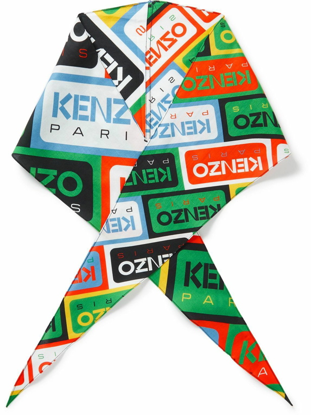 Photo: KENZO - Logo-Print Cotton-Twill Scarf