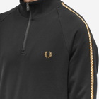 Fred Perry Men's Chequerboard Tape Half Zip Sweat in Black