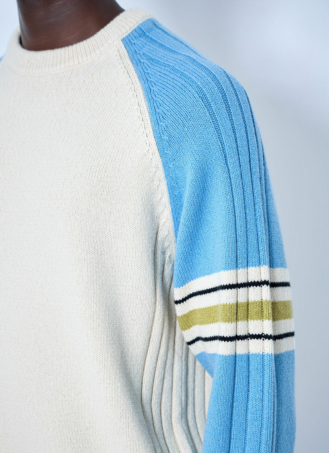 Stüssy Stripe Raglan Crewneck Sweatshirt