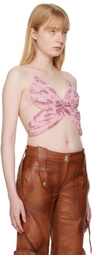 Blumarine Pink Butterfly Tank Top