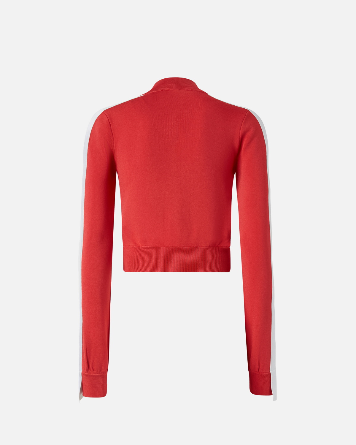 Pinko Technical Fabric Short Sweatshirt With Raised Logo And Zip Red/White