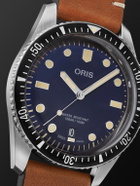 Oris - Divers Sixty-Five Date Automatic 40mm Stainless Steel and Leather Watch, Ref. No. 01 733 7707 4055-07 5 20 45