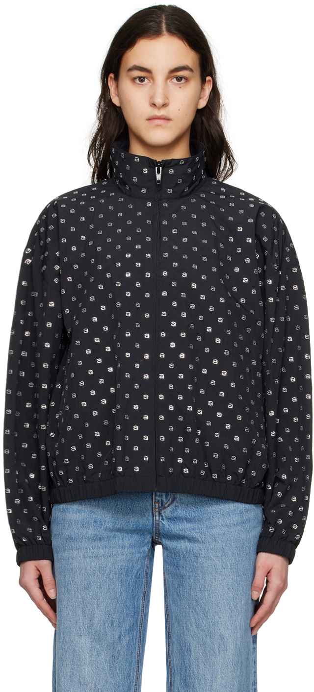 Alexander Wang Black Coaches Bomber Jacket