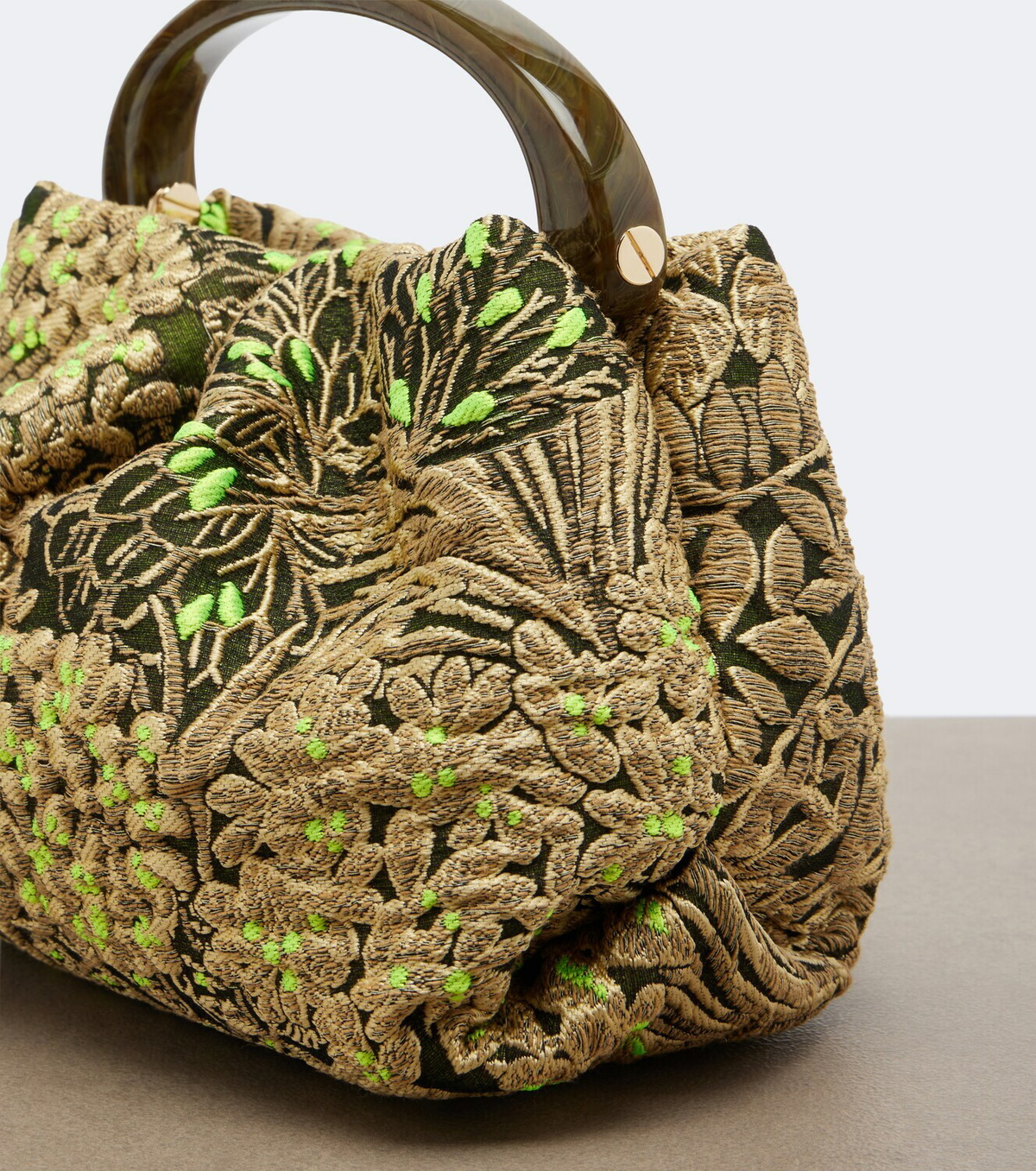 Dries Van Noten Small floral jacquard top-handle bag